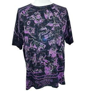 Vintage Liquid Blue 90s Zodiac Astrology Constellation Shirt XL Space Grunge AOP